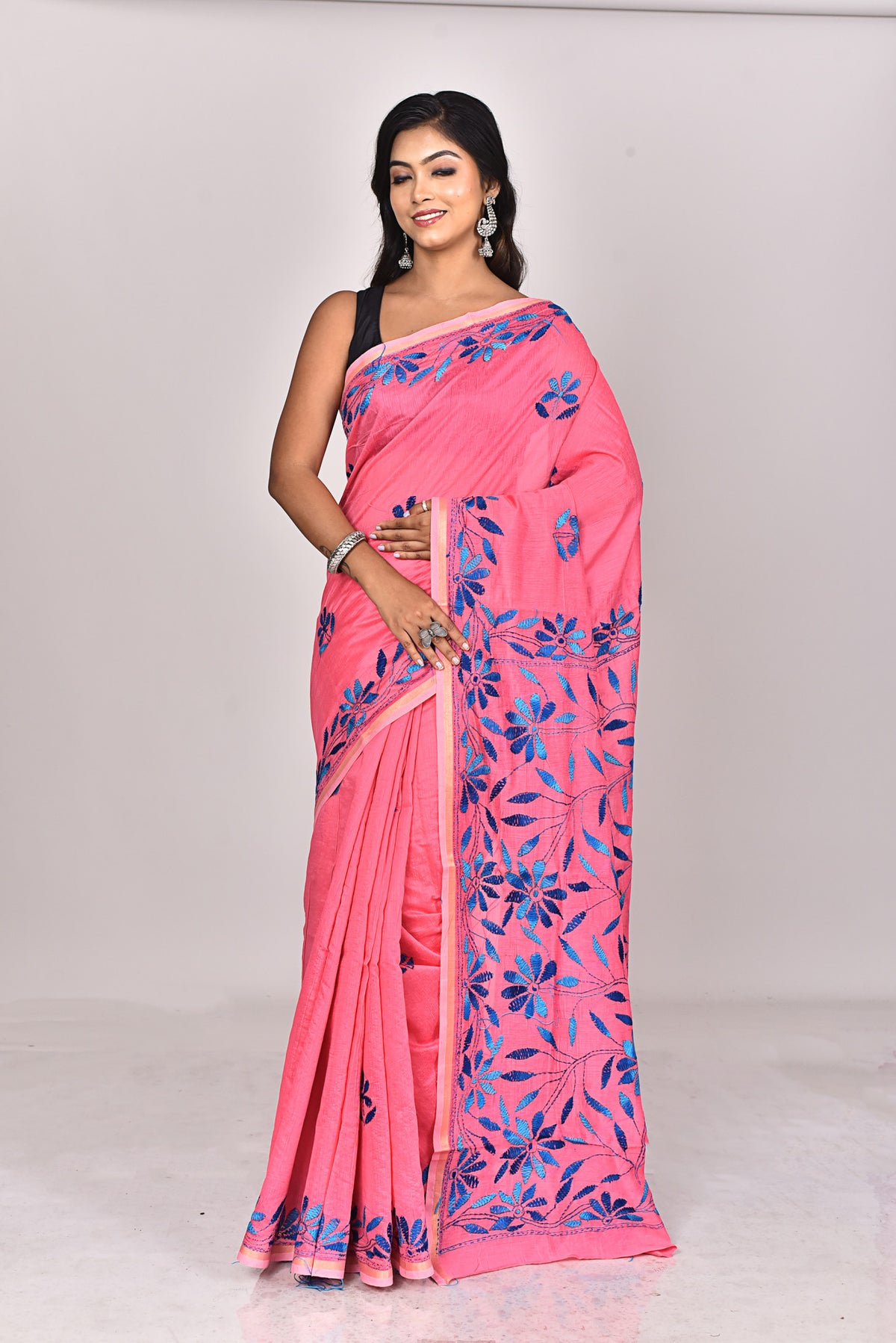 CHANDERI FULKARI SILK SAREE