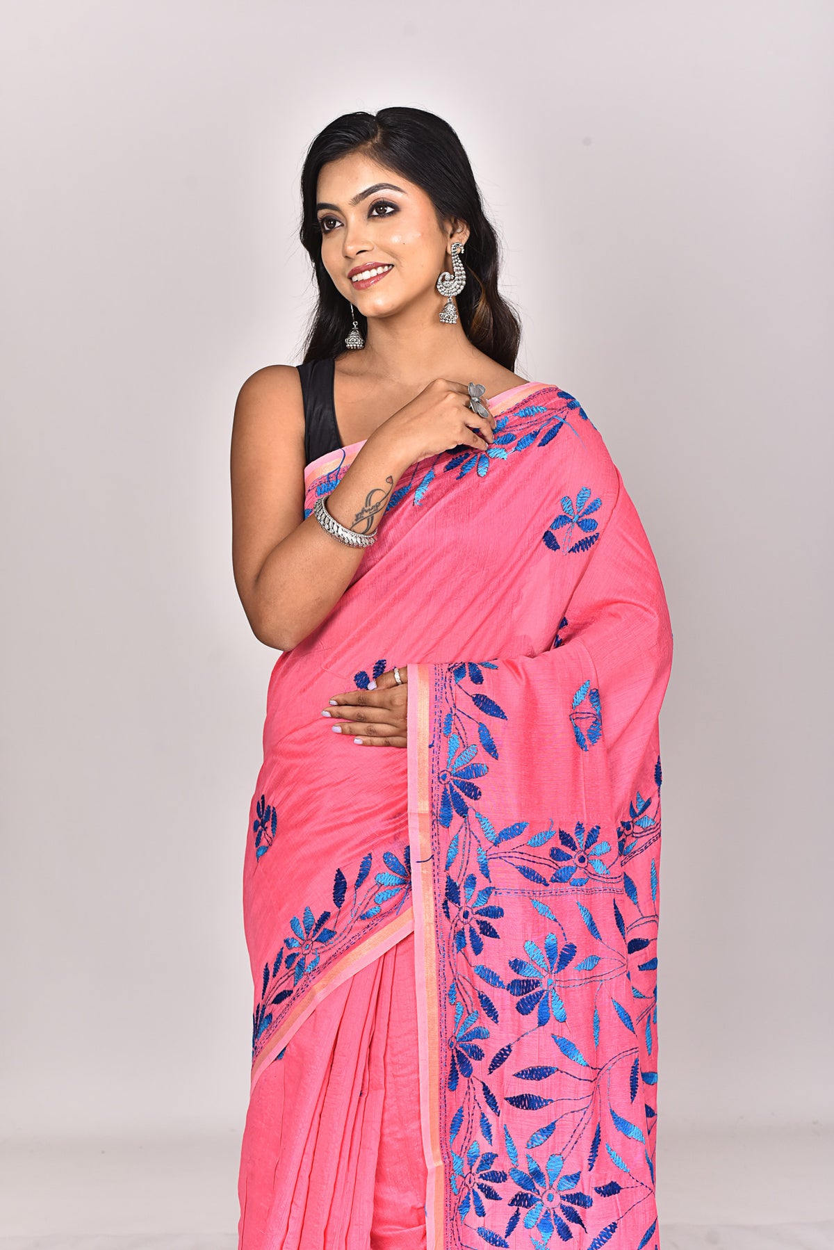 CHANDERI FULKARI SILK SAREE