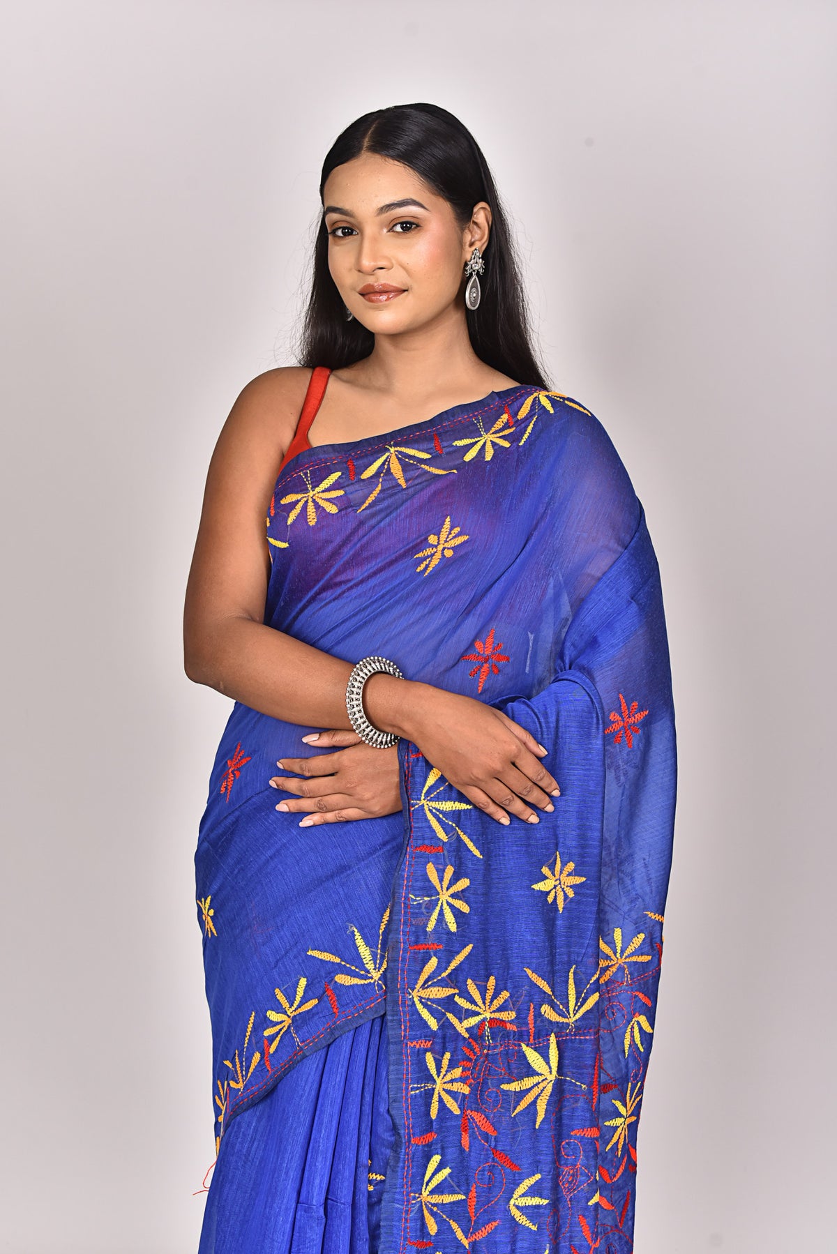 CHANDERI FULKARI SILK SAREE