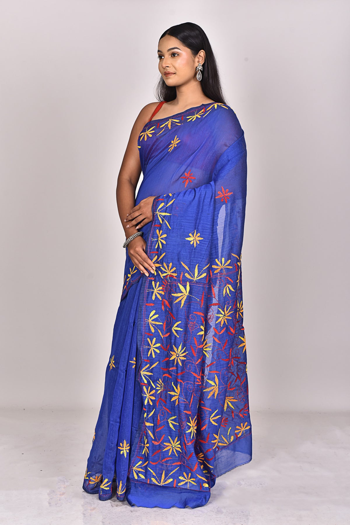 CHANDERI FULKARI SILK SAREE