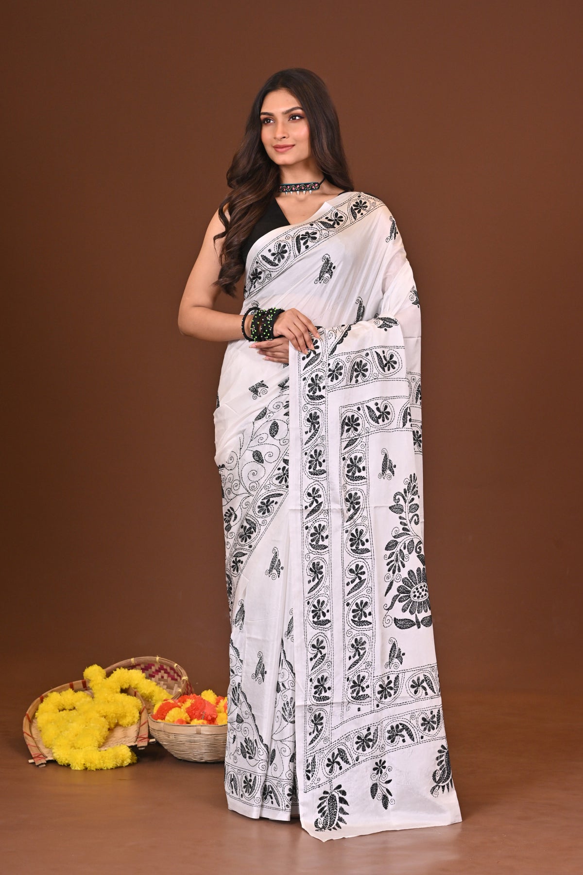 CHANDRANI BLENDED SILK KANTHA SAREE