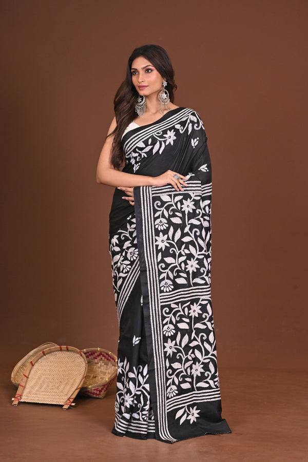 BHAAVYA BLENDED SILK KANTHA SAREE
