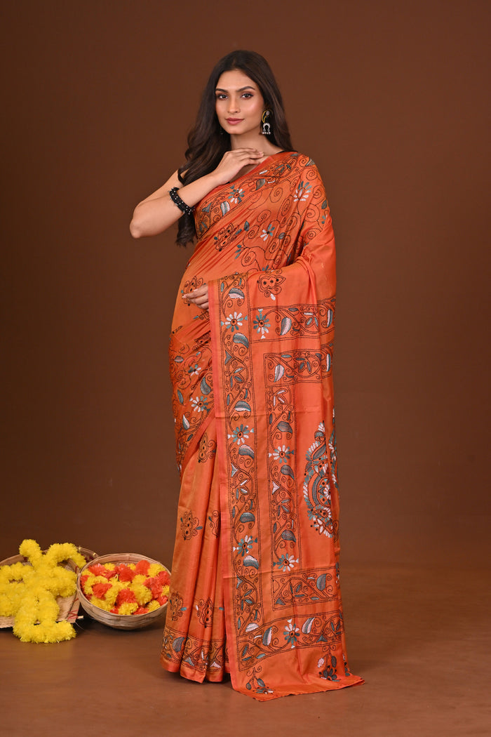 DEEPANJALI BLENDED SILK KANTHA SAREE