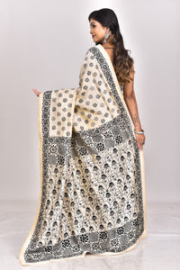 CHANDERI BLOCK FULKARI SAREE