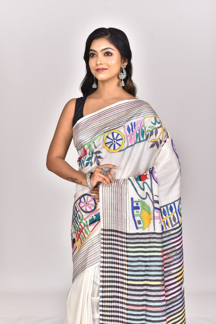 JALCHURI SILK KANTHA SAREE