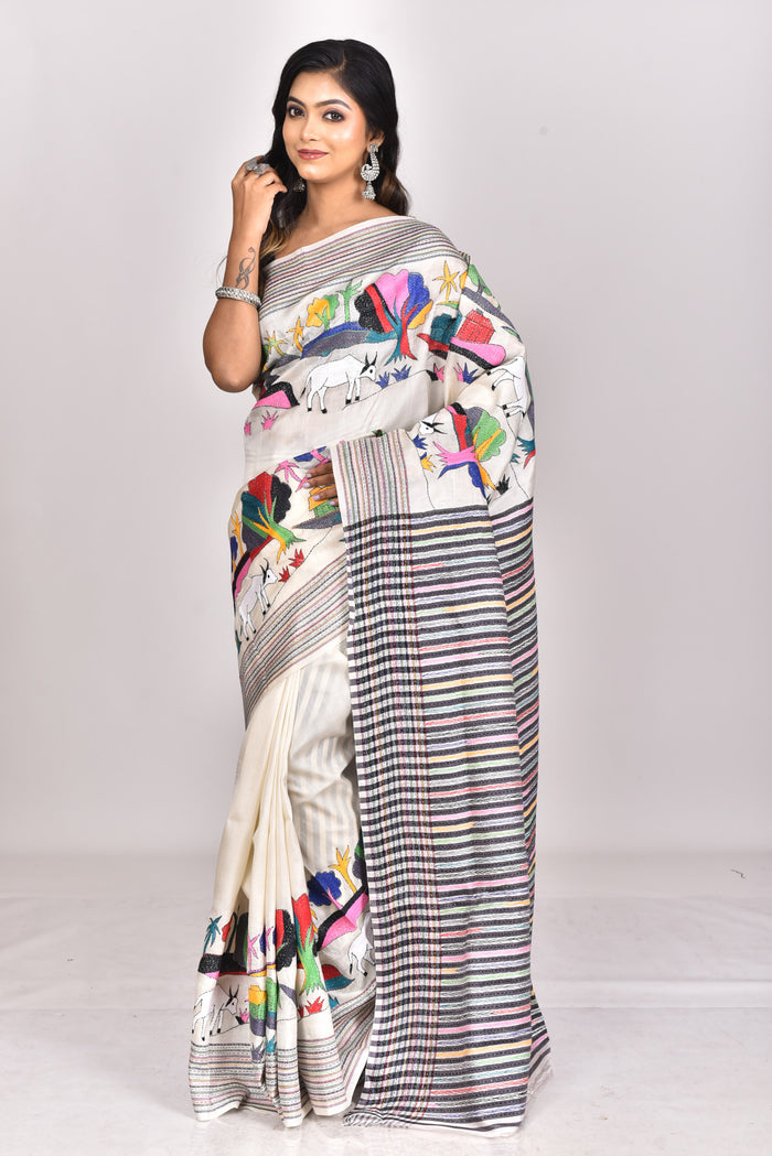 JALCHURI SILK KANTHA SAREE