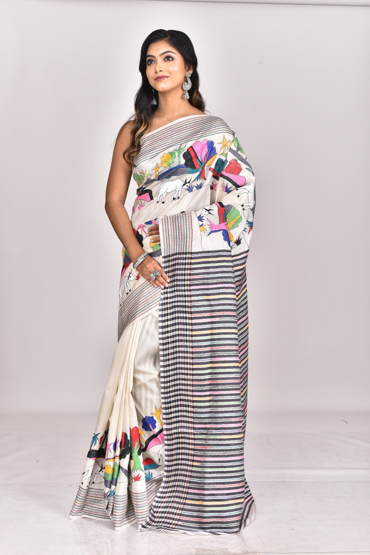 JALCHURI SILK KANTHA SAREE