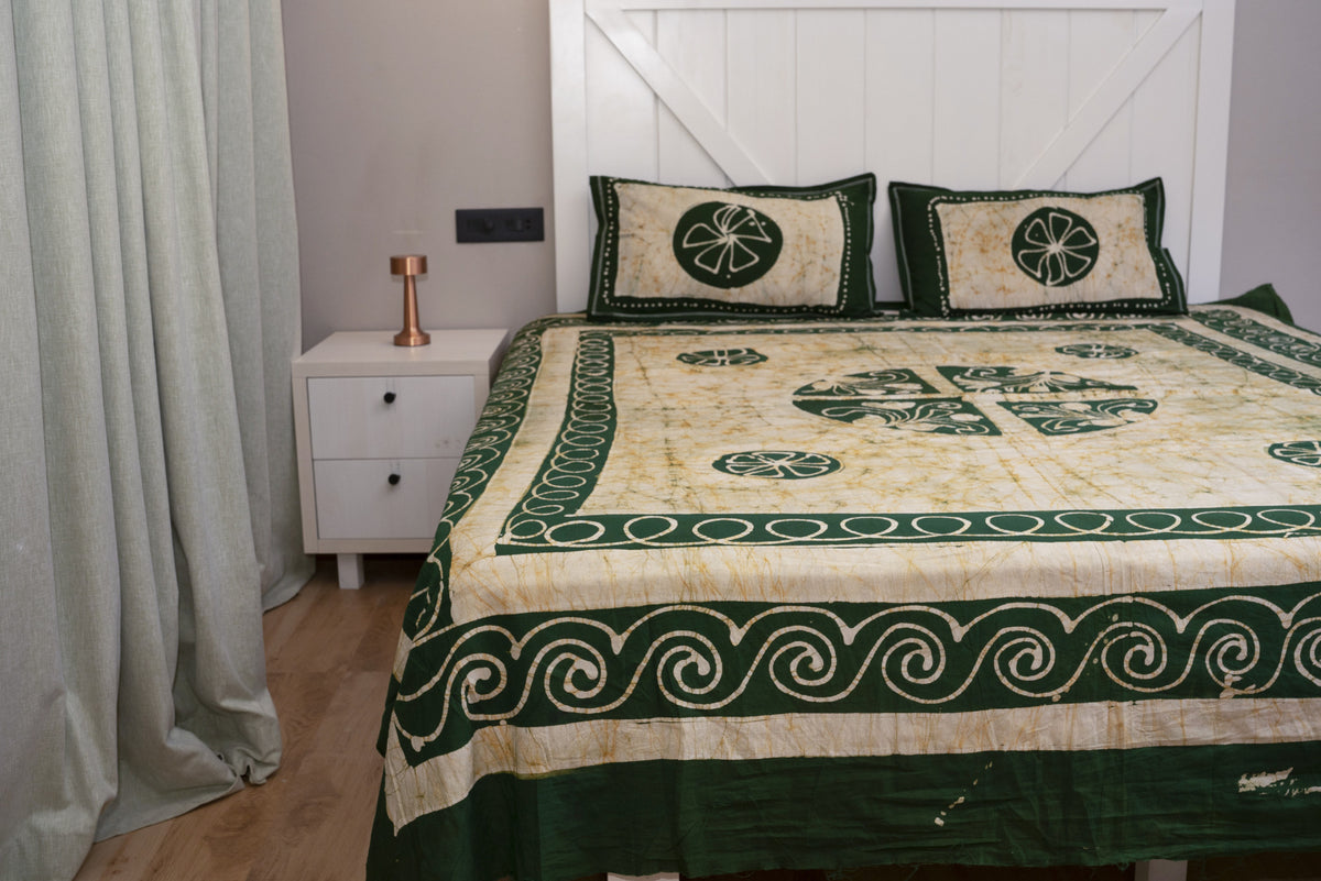 Crex Kalamkari Cotton Batik Bedsheet (Double)