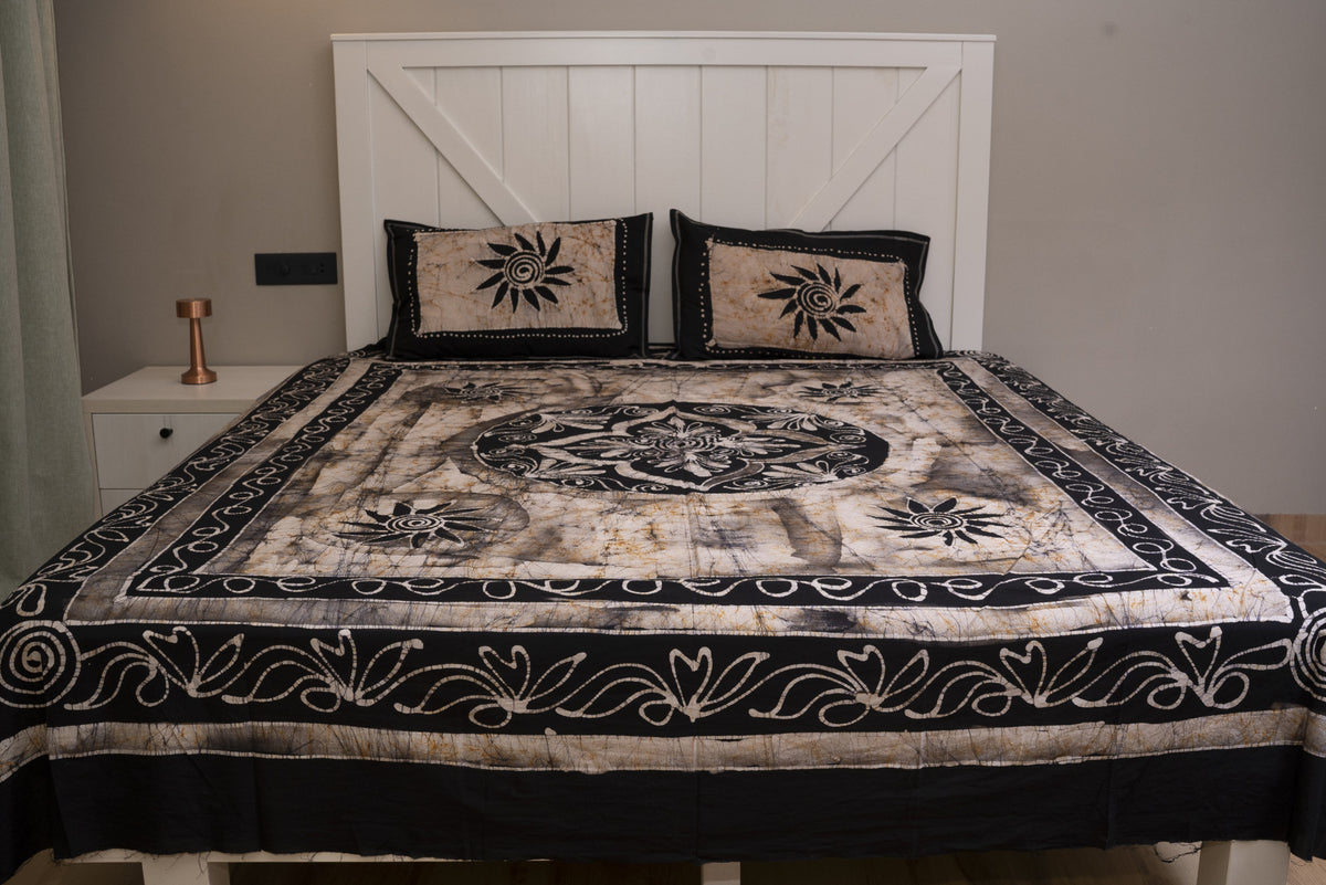 Crex Kalamkari Cotton Batik Bedsheet (Double)