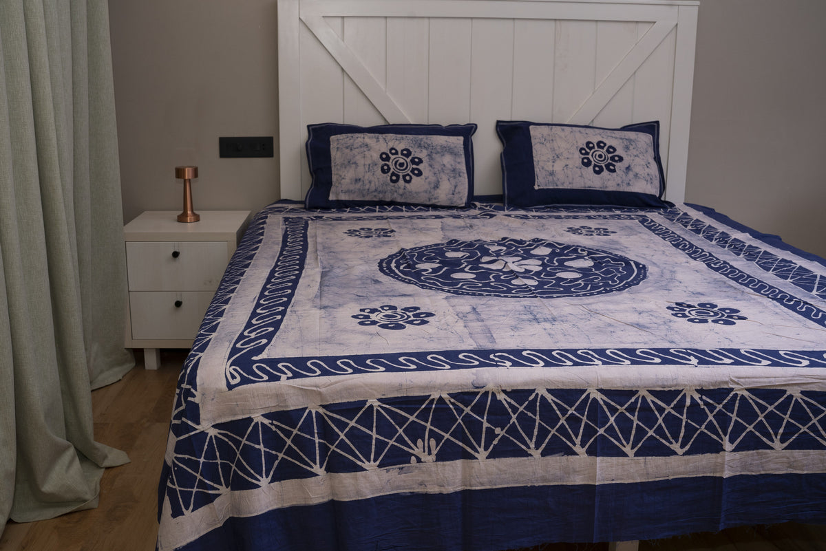 Crex Kalamkari Cotton Batik Bedsheet (Double)