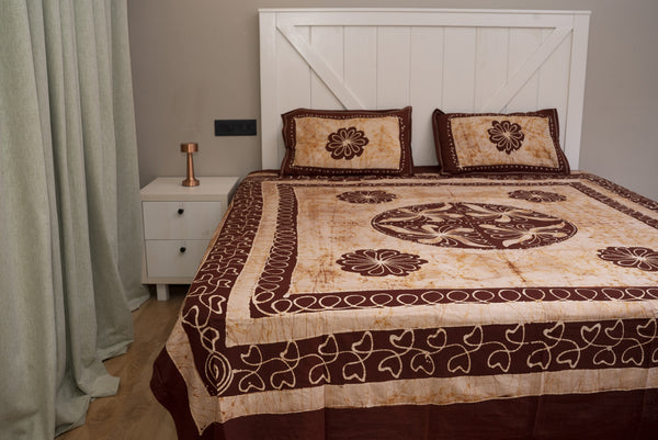 Crex Kalamkari Cotton Batik Bedsheet (Double)