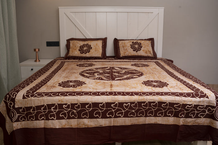 Crex Kalamkari Cotton Batik Bedsheet (Double)