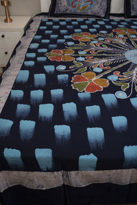 Designer Cotton Multicolor Batik Bedsheet (Double)