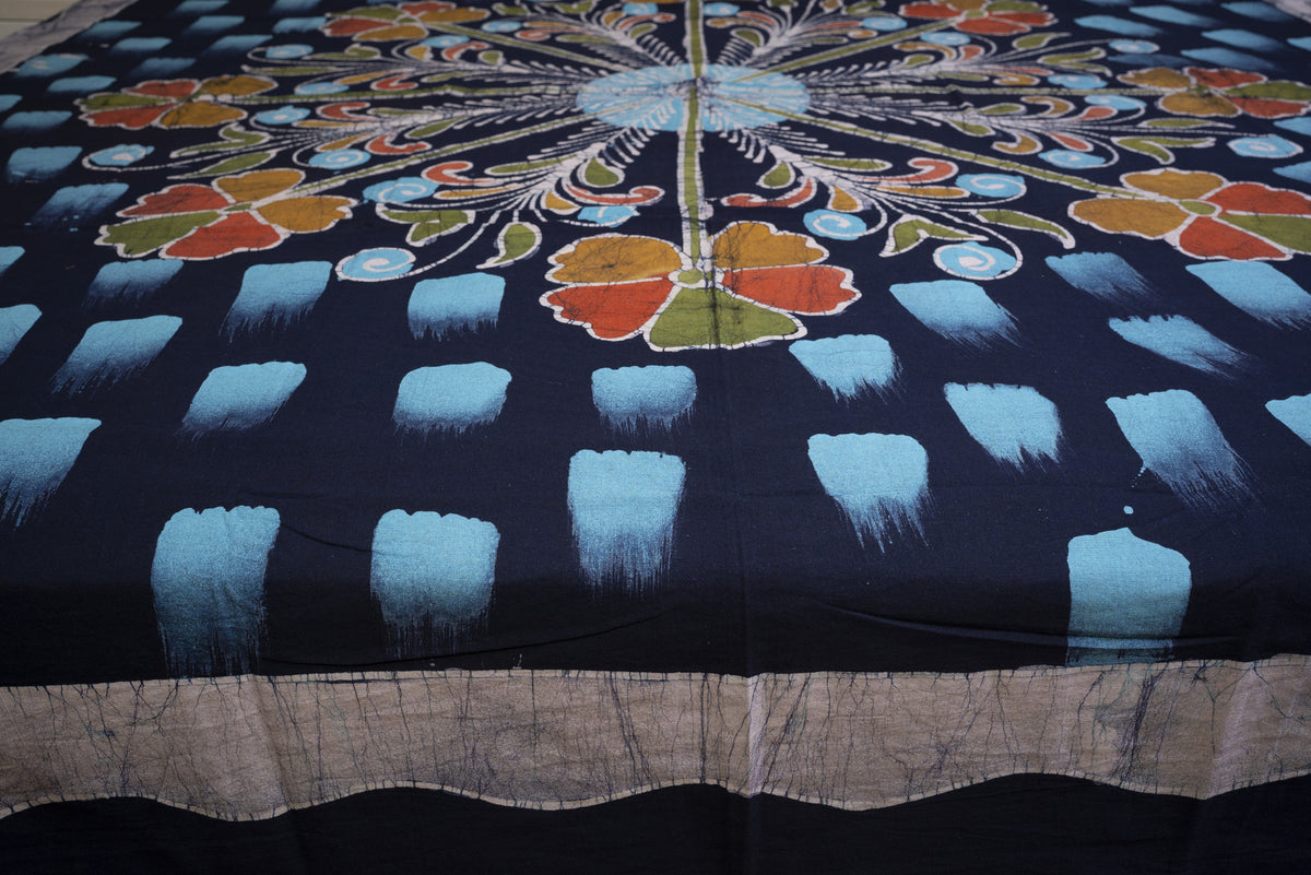 Designer Cotton Multicolor Batik Bedsheet (Double)