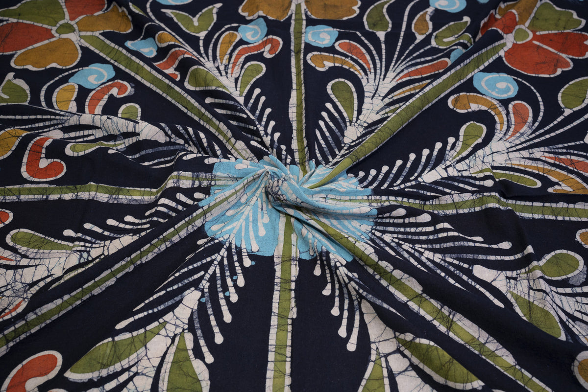 Designer Cotton Multicolor Batik Bedsheet (Double)