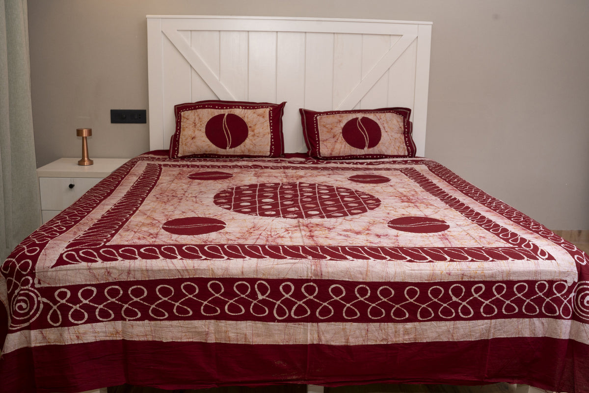 Crex Kalamkari Cotton Batik Bedsheet (Double)