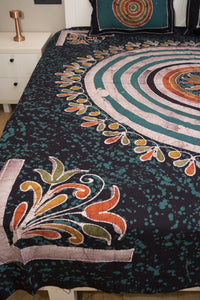 Designer Cotton Multicolor Batik Bedsheet (Double)