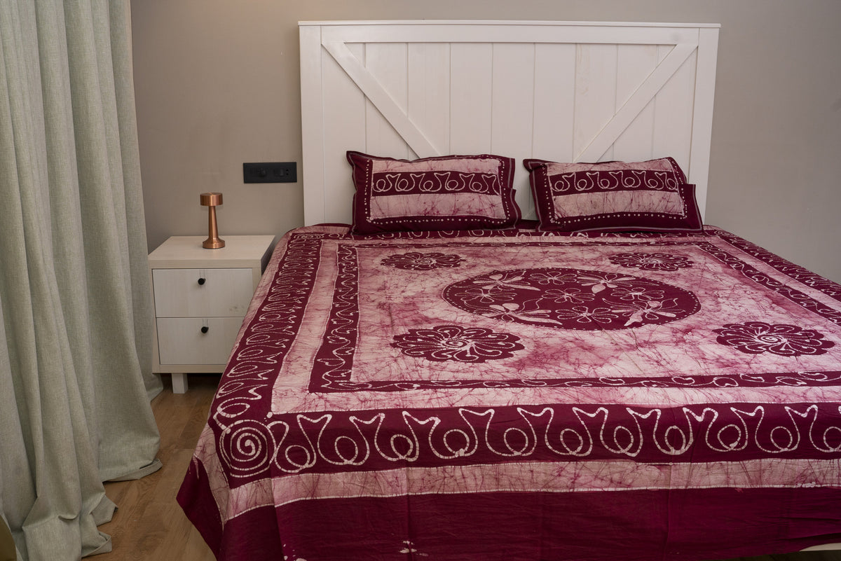 Crex Kalamkari Cotton Batik Bedsheet (Double)