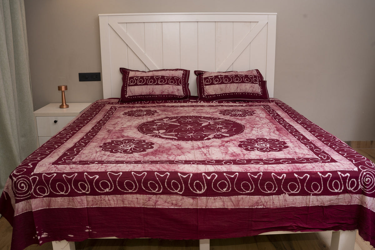 Crex Kalamkari Cotton Batik Bedsheet (Double)