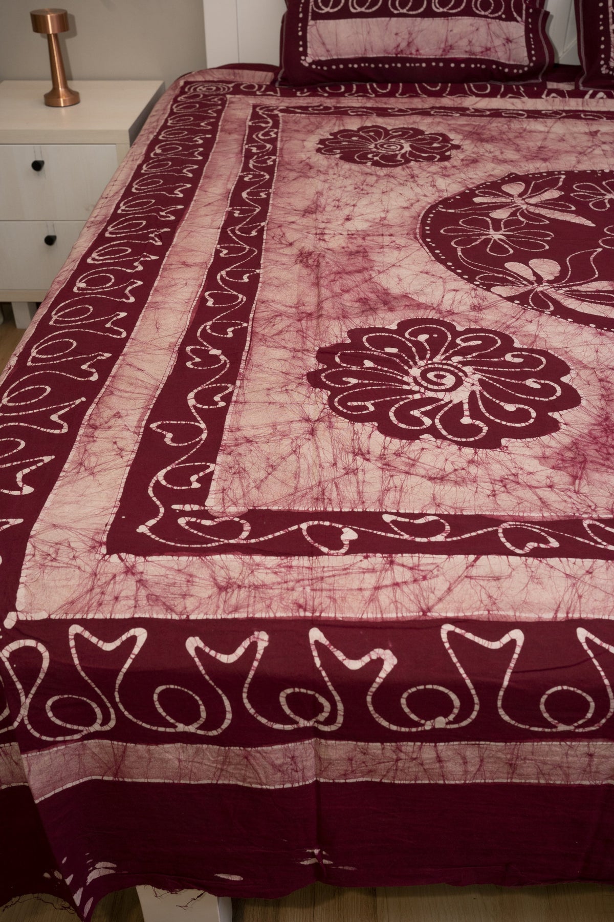 Crex Kalamkari Cotton Batik Bedsheet (Double)