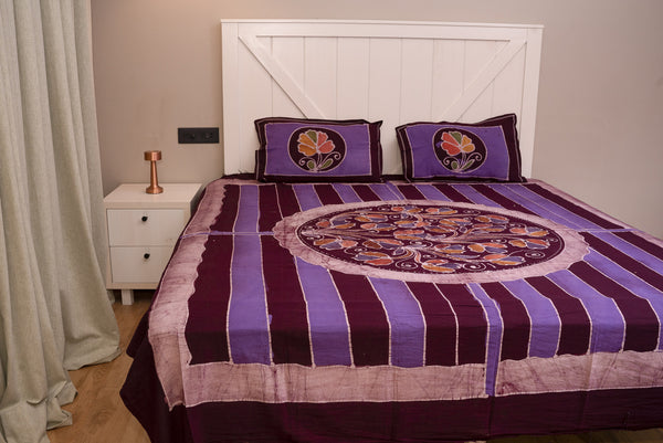 Designer Cotton Multicolor Batik Bedsheet (Double)