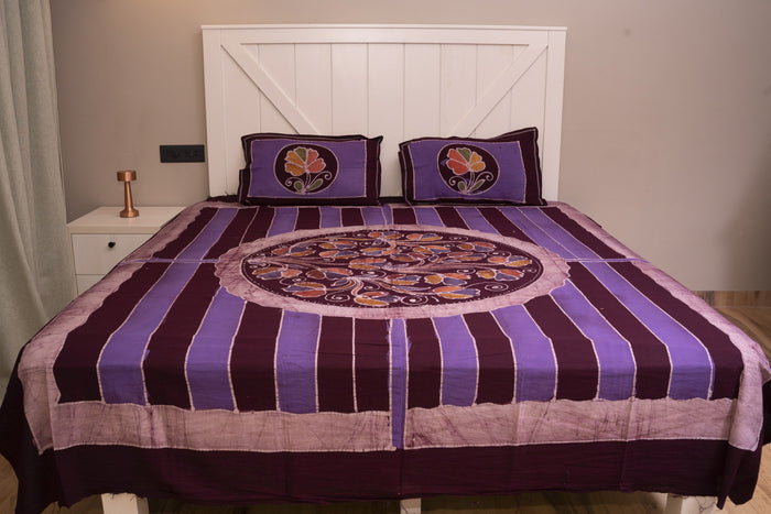 Designer Cotton Multicolor Batik Bedsheet (Double)