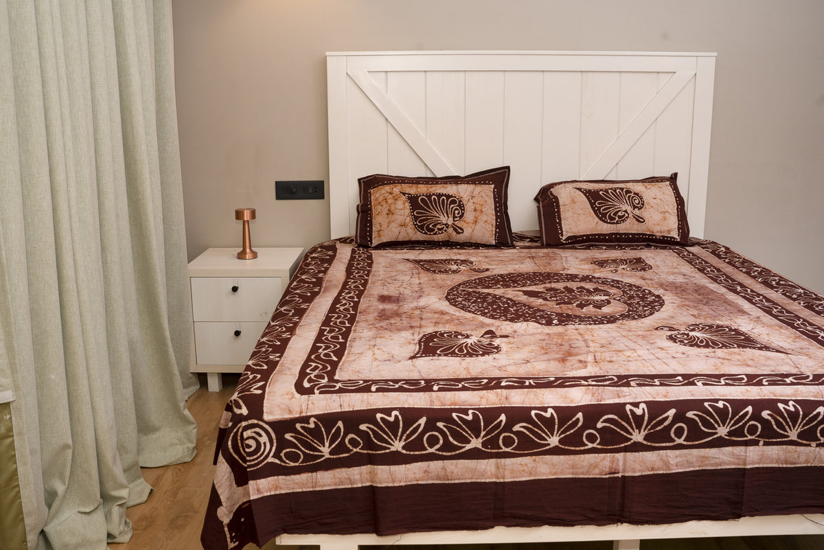 Crex Kalamkari Cotton Batik Bedsheet (Double)