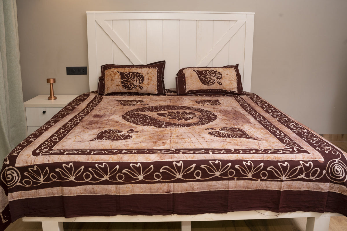 Crex Kalamkari Cotton Batik Bedsheet (Double)