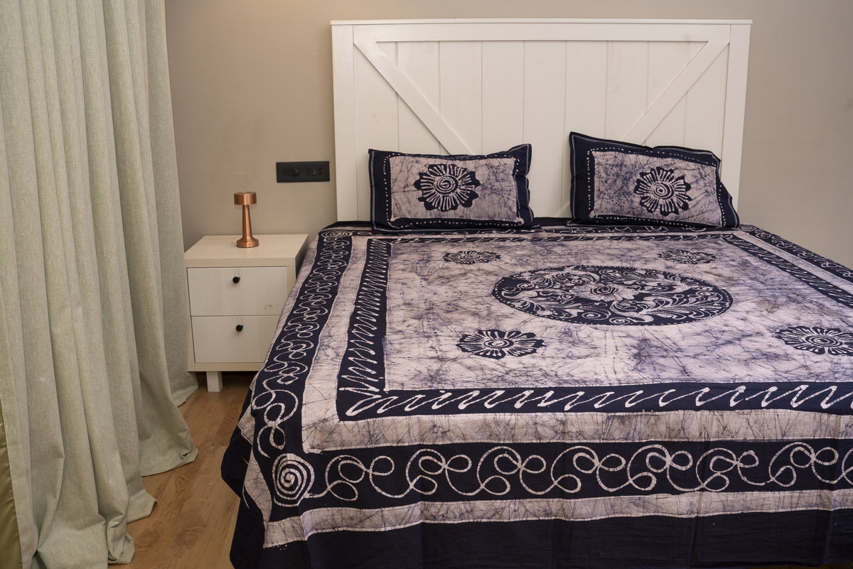 Crex Kalamkari Cotton Batik Bedsheet (Double)