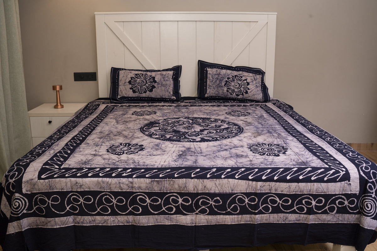 Crex Kalamkari Cotton Batik Bedsheet (Double)