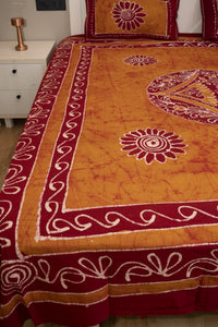 Crex Kalamkari Cotton Batik Bedsheet (Double)