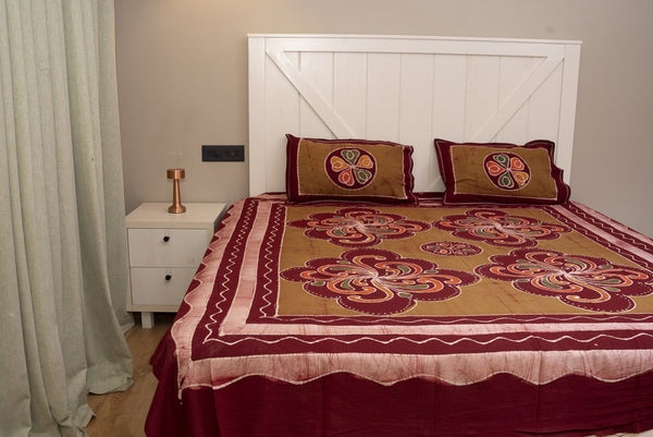 Designer Cotton Multicolor Batik Bedsheet (Double)