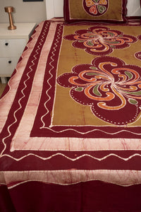 Designer Cotton Multicolor Batik Bedsheet (Double)