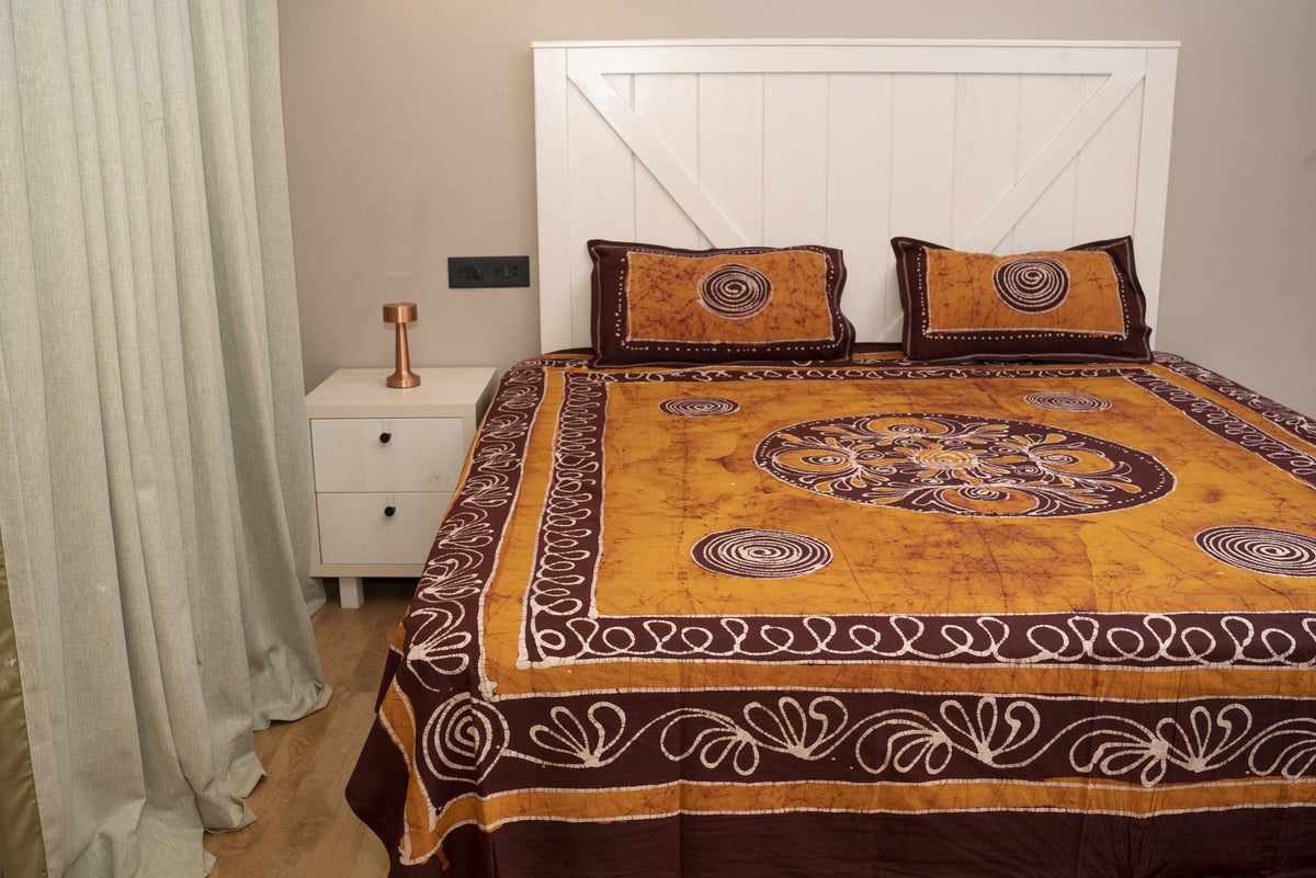 Crex Kalamkari Cotton Batik Bedsheet (Double)