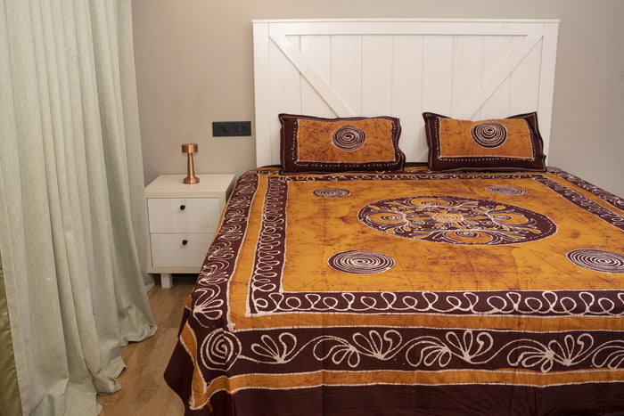 Crex Kalamkari Cotton Batik Bedsheet (Double)