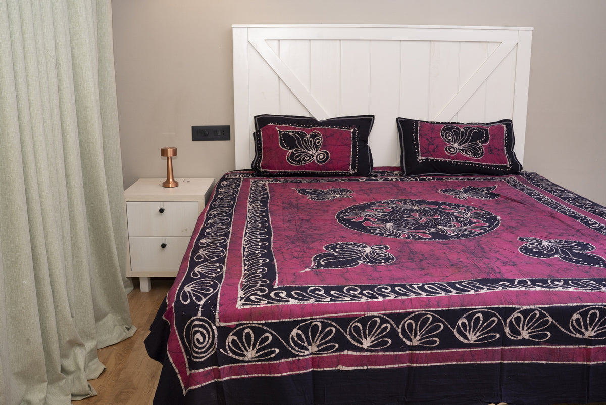Crex Kalamkari Cotton Batik Bedsheet (Double)