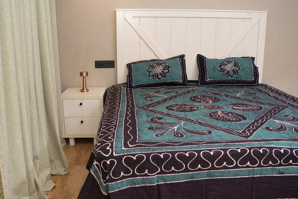 Crex Kalamkari Cotton Batik Bedsheet (Double)