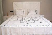 Cotton Ari Kantha Double Bedsheet