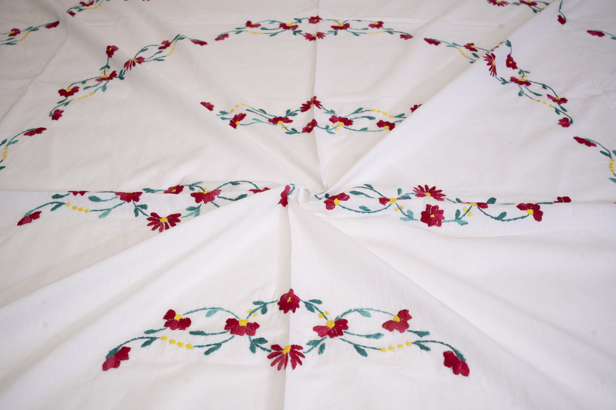 Cotton Ari Kantha Double Bedsheet