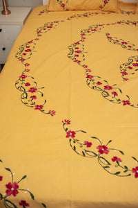 Cotton Ari Kantha Double Bedsheet