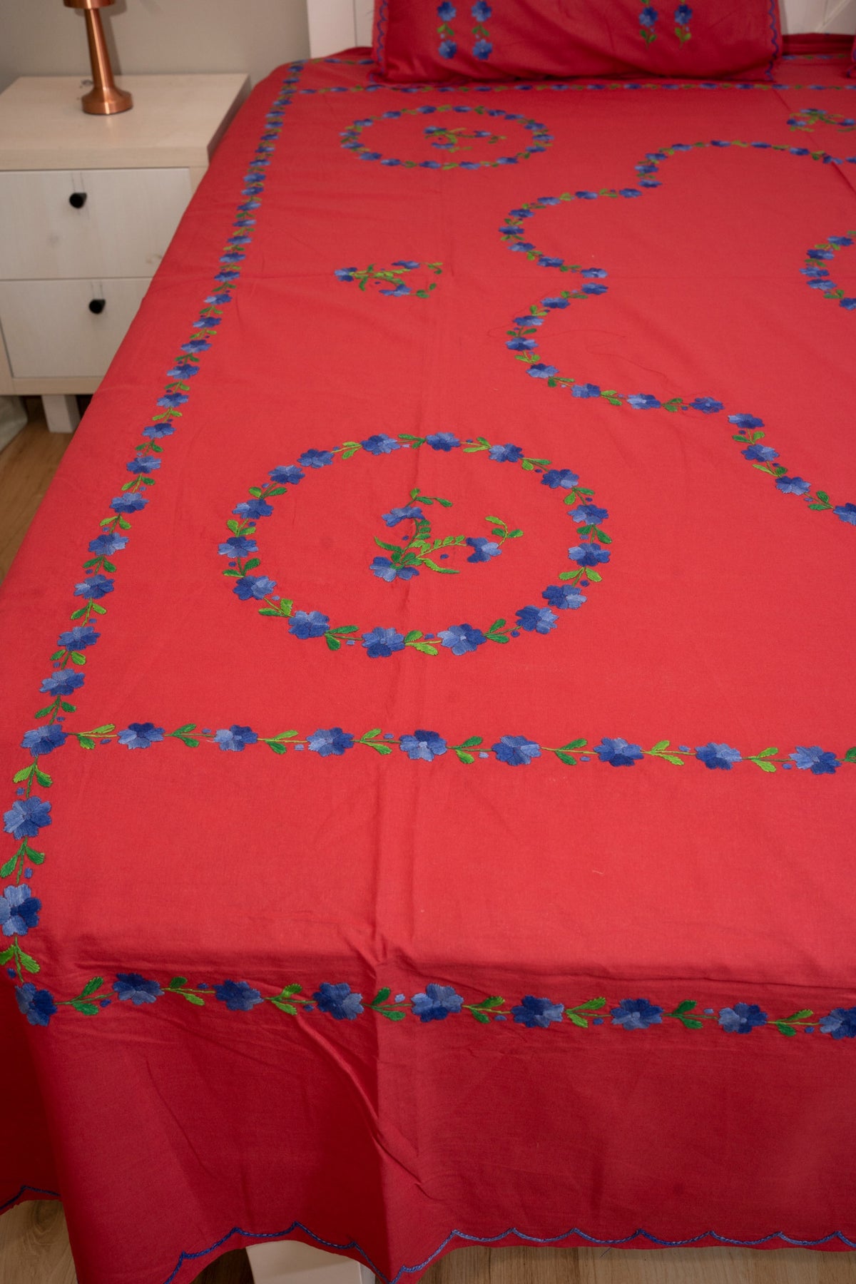 Cotton Ari Kantha Double Bedsheet