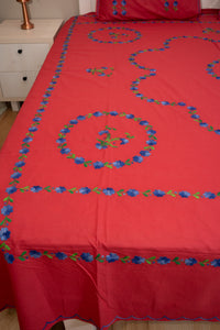 Cotton Ari Kantha Double Bedsheet