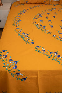 Cotton Ari Kantha Double Bedsheet