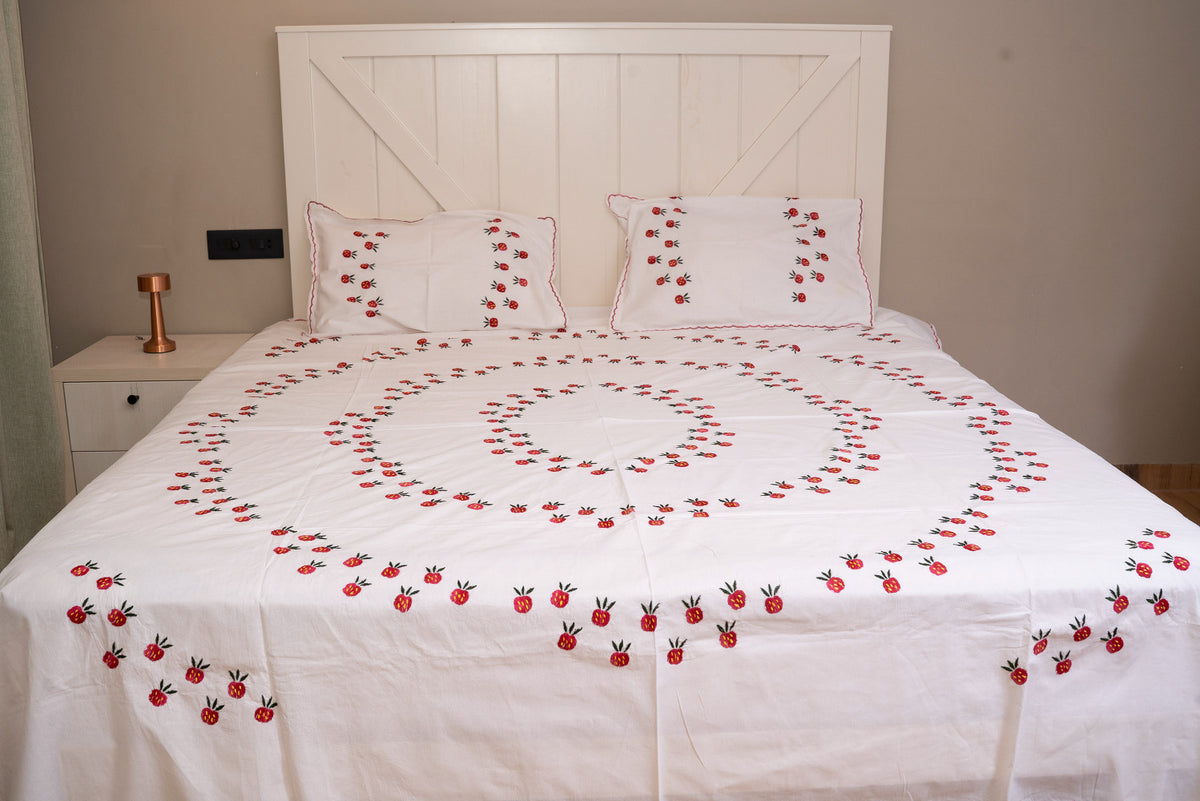 Cotton Ari Kantha Double Bedsheet