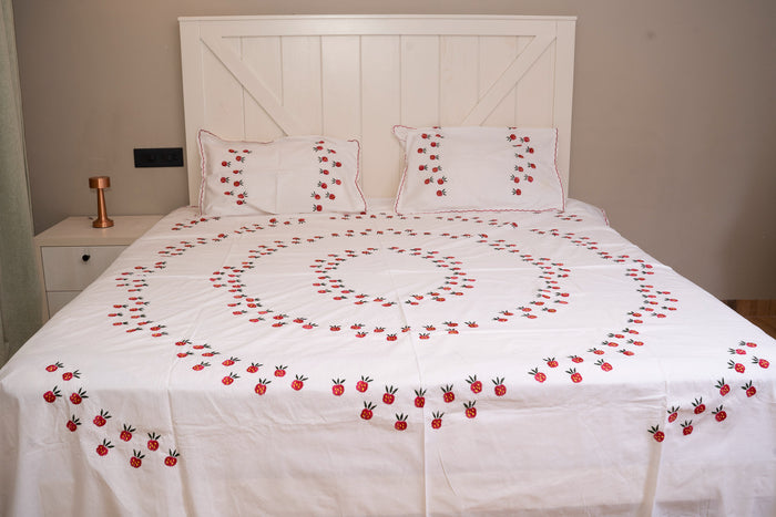 Cotton Ari Kantha Double Bedsheet