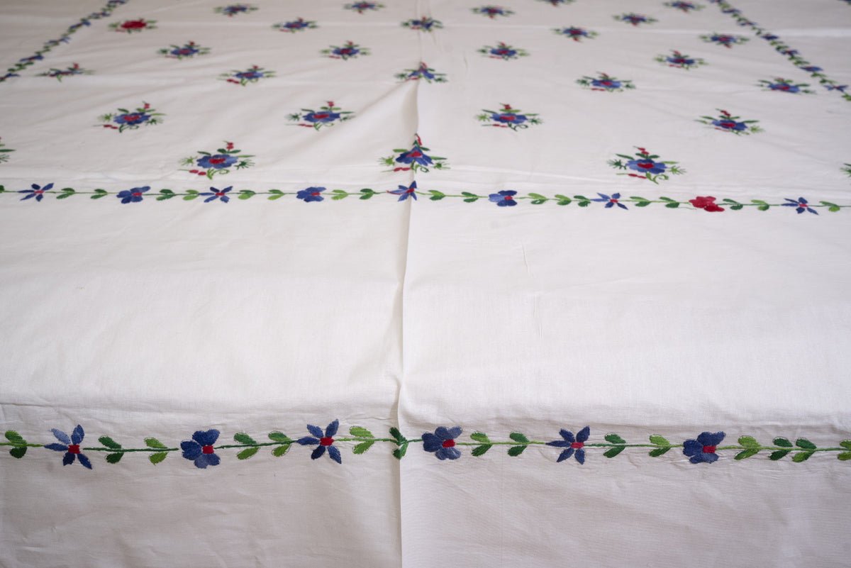 Cotton Ari Kantha Double Bedsheet