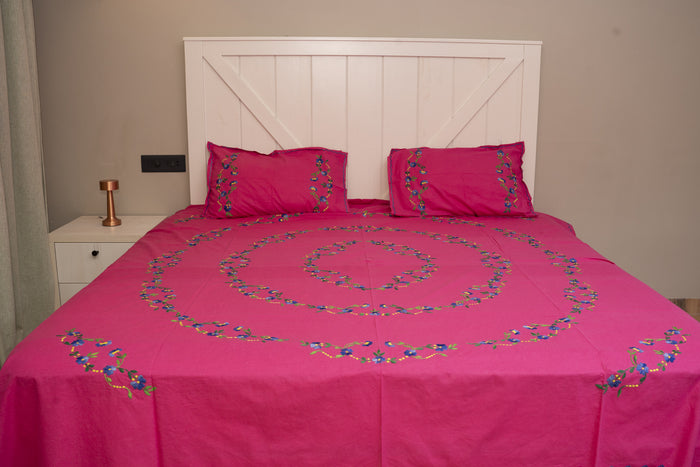 Cotton Ari Kantha Double Bedsheet