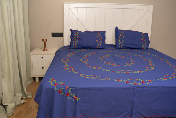 Cotton Ari Kantha Double Bedsheet
