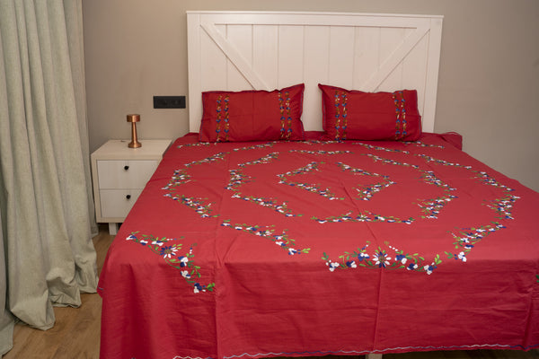 Cotton Ari Kantha Double Bedsheet