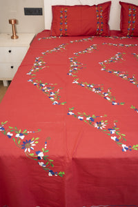 Cotton Ari Kantha Double Bedsheet